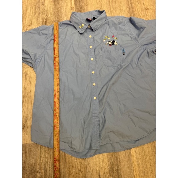 Vintage Jerry Leigh Mickey Mouse Light Blue Button Down Embroidered Size 26/28W - Picture 8 of 8